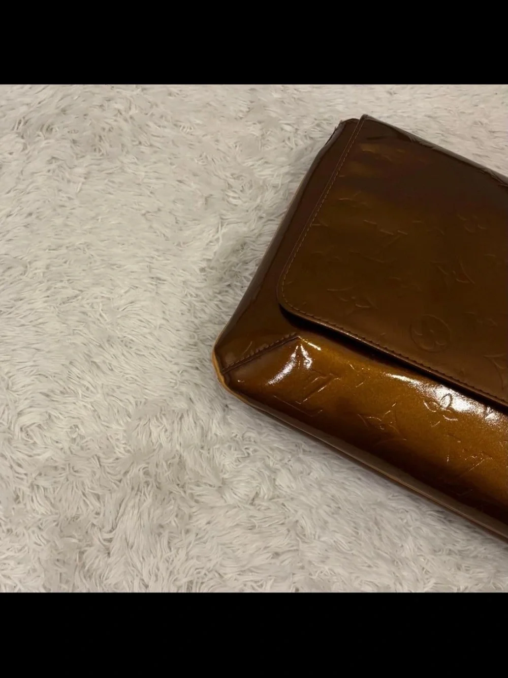 Louis Vuitton Brown Monogram Vernis Flap Clutch